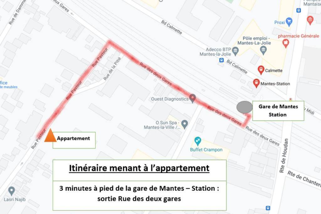 Appartement F2 De Haut Standing En Hypercentre Avec Jardin Prive A 270 M De La Gare De Mantes ! Exterior photo